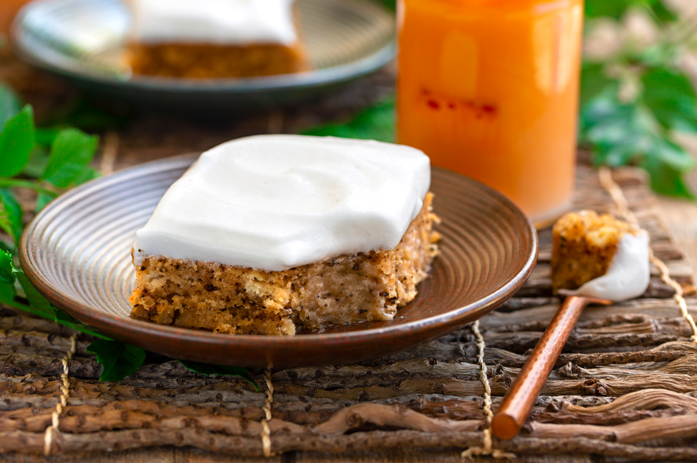 Thai tea sheet cake